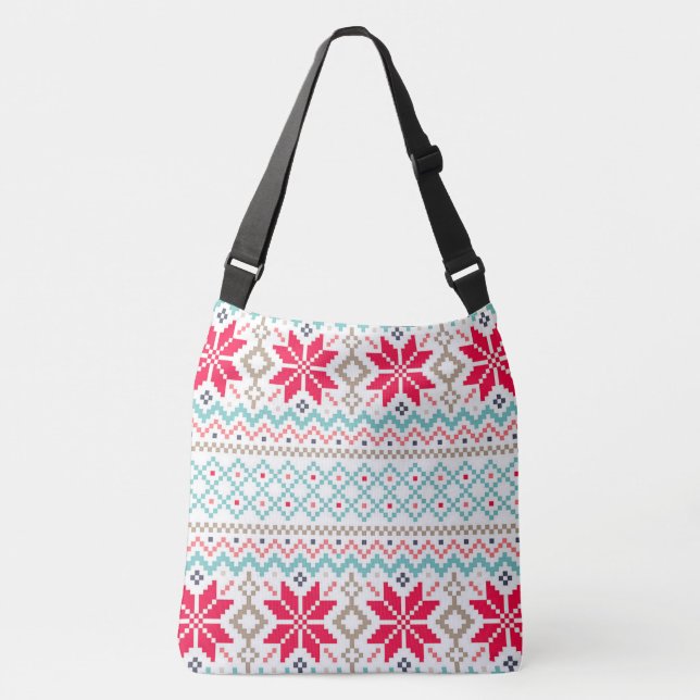 Bolso Cruzado Copos de nieve y Chevron (Anverso)