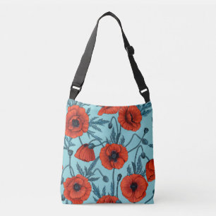 Bolso Cruzado Coppies rojos y azules en azul piscina