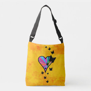 Bolso Cruzado Corazón arcoiris y mariposa