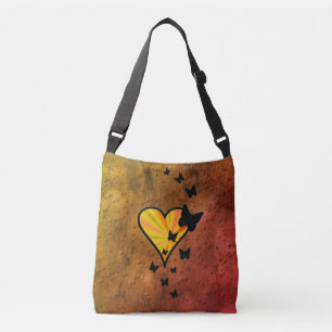 Bolso Cruzado Corazón arcoiris y mariposa