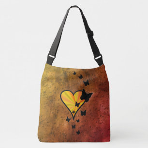 Bolso Cruzado Corazón arcoiris y mariposa