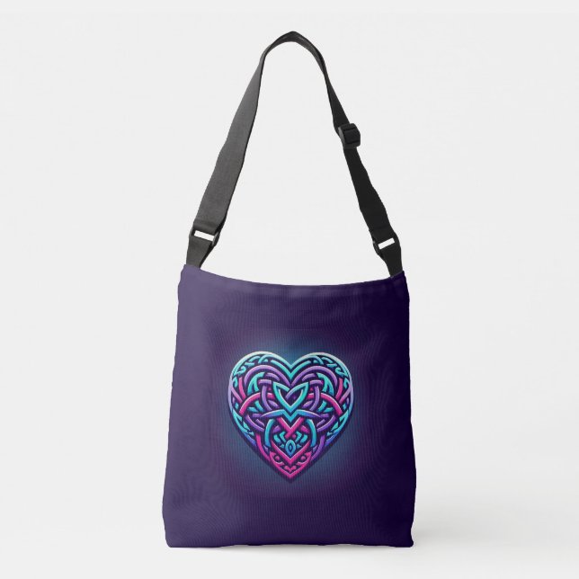 Bolso Cruzado Corazón celta azul (Anverso)