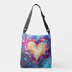 Bolso Cruzado Corazón de Amor Abstracto Moderno Colorido