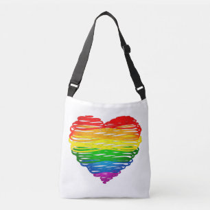 Bolso Cruzado Corazón de colores de arcoíris de SlipperyJoe gara