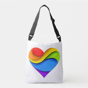 Bolso Cruzado Corazón en forma de SlipperyJoe en capas de arcoír
