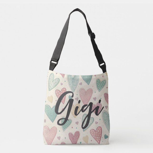 Bolso Cruzado Corazón Encantador Doodle GiGi (Anverso)