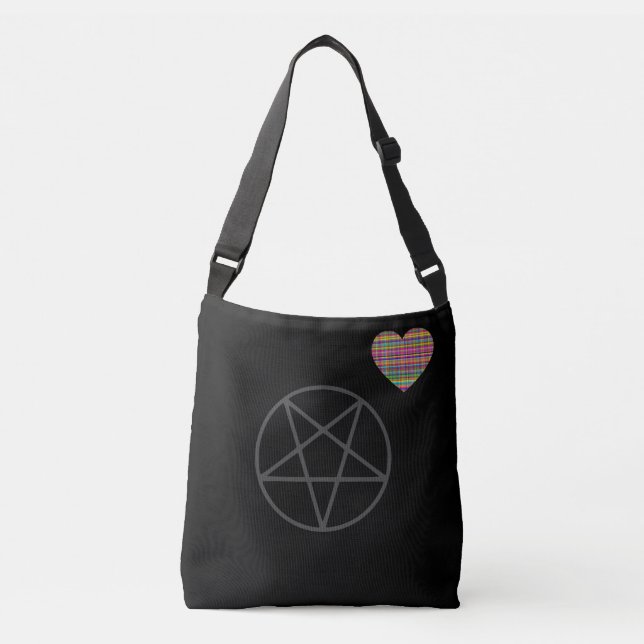 Bolso Cruzado Corazón - Negro - Emo - Tote (Anverso)