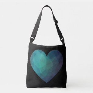 Bolso Cruzado Corazón rota azul