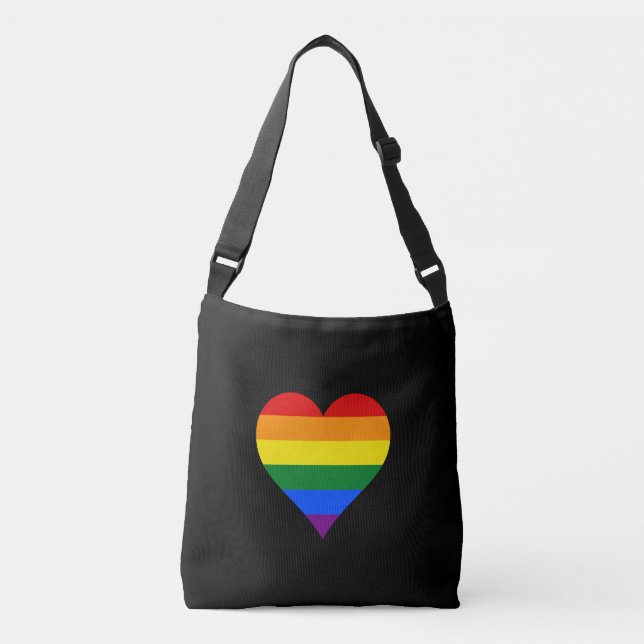 Bolso Cruzado corazones de orgullo LGBT (Anverso)