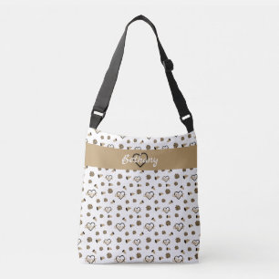 Bolso Cruzado Corazones de oveja, Pom Poms, Patrón Megáfono