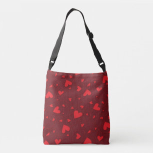 Bolso Cruzado Corazones rojos rizados