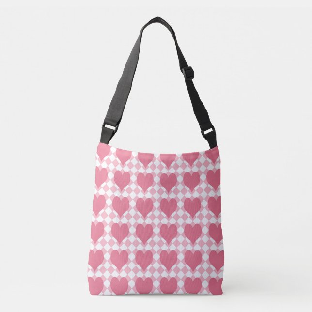 Bolso Cruzado Corazones rosados (Anverso)