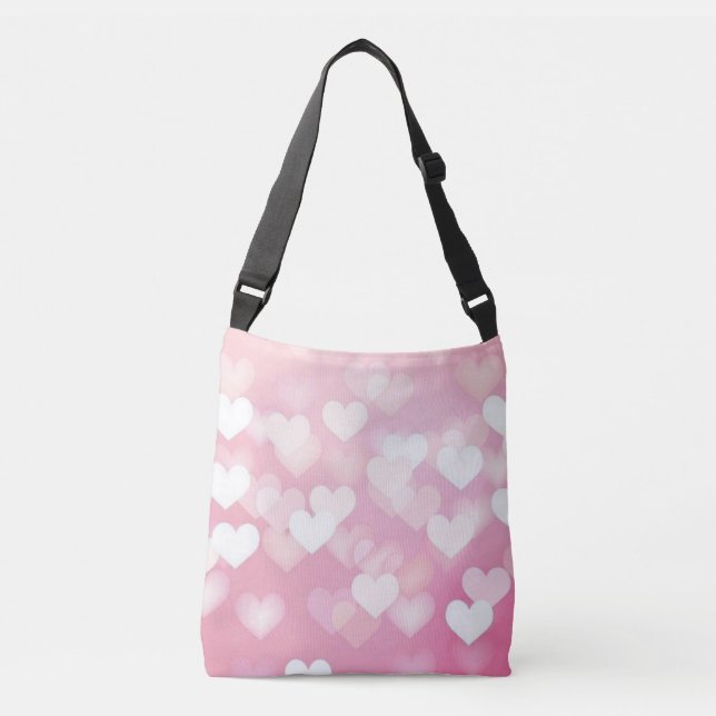 Bolso Cruzado Corazones rosados (Anverso)
