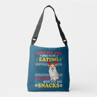Bolso Cruzado Corgi Ugly Christmas They See You're Eating Xmas