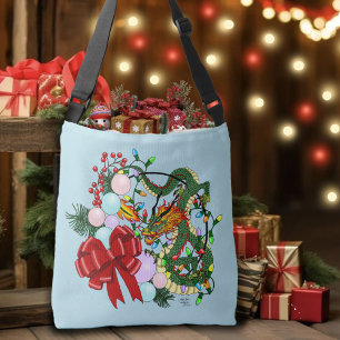 Bolso Cruzado Corona de Navidad de dragón chino de fantasía