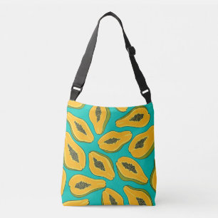 Bolso Cruzado Cortes de papaya en turquesa