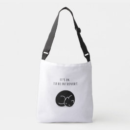 Bolso Cruzado Cota personalizada Gato negro Está bien ser introv