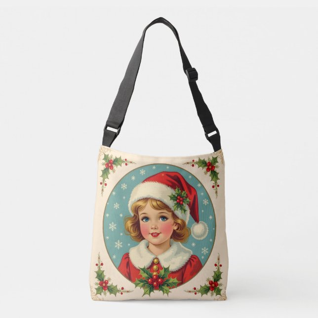Bolso Cruzado Cozy Christmas Victorian Cute Girl (Anverso)