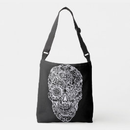Bolso Cruzado Cráneo del azúcar - blanco negro No4 de los