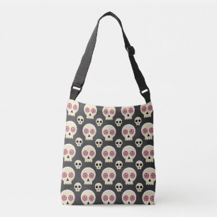 Bolso Cruzado Cráneo espeluznante de Gótico kawaii con patrón