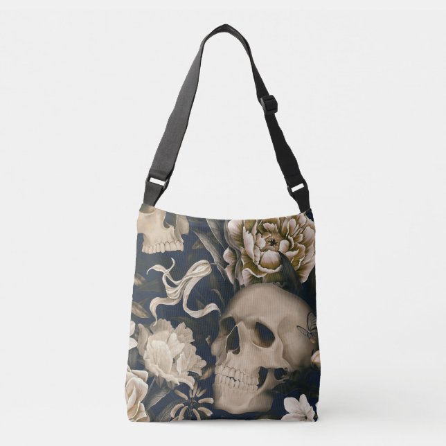 Bolso Cruzado cráneo floral (Anverso)