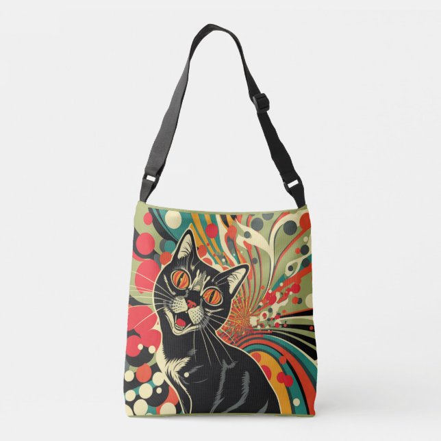 Bolso Cruzado Crazy Cat (Reverso)
