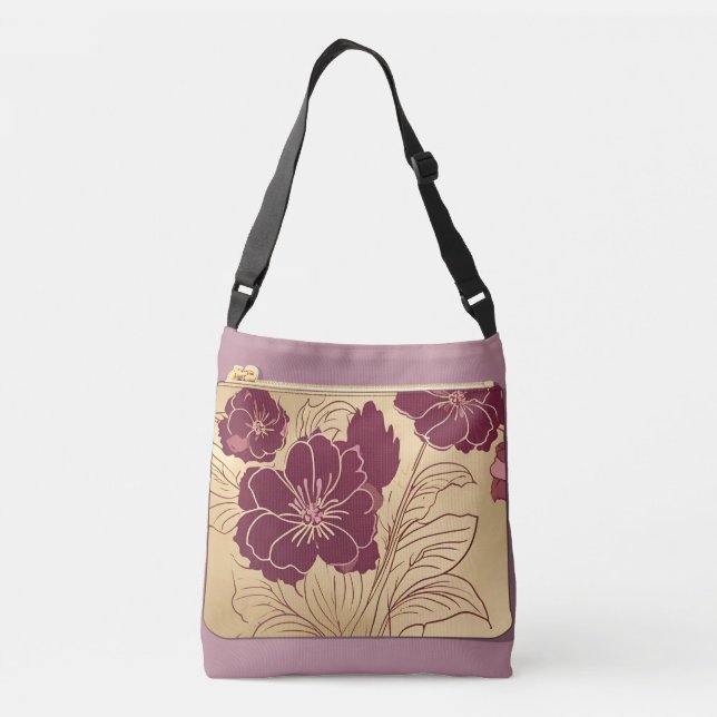 Bolso Cruzado Creamy Floral Powder AI art (Reverso)