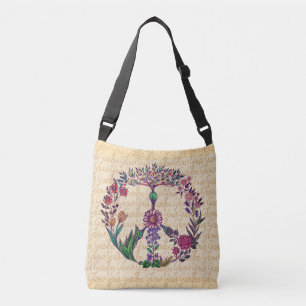 Bolso Cruzado Crecer tu jardín colorido símbolo de paz dibujo de