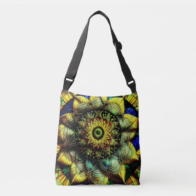 Bolso Cruzado Credo de girasol: (Anverso)