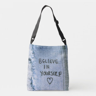 Bolso Cruzado Creer en ti mismo Blue Denim Motivational