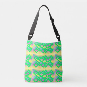 Bolso Cruzado Crema de menta con delicadas damas de limón pálido