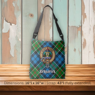 Bolso Cruzado Crest de Clan Kirkpatrick sobre tartán