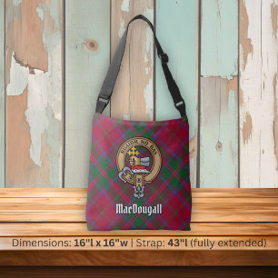 Bolso Cruzado Crest de Clan MacDougall sobre Tartán
