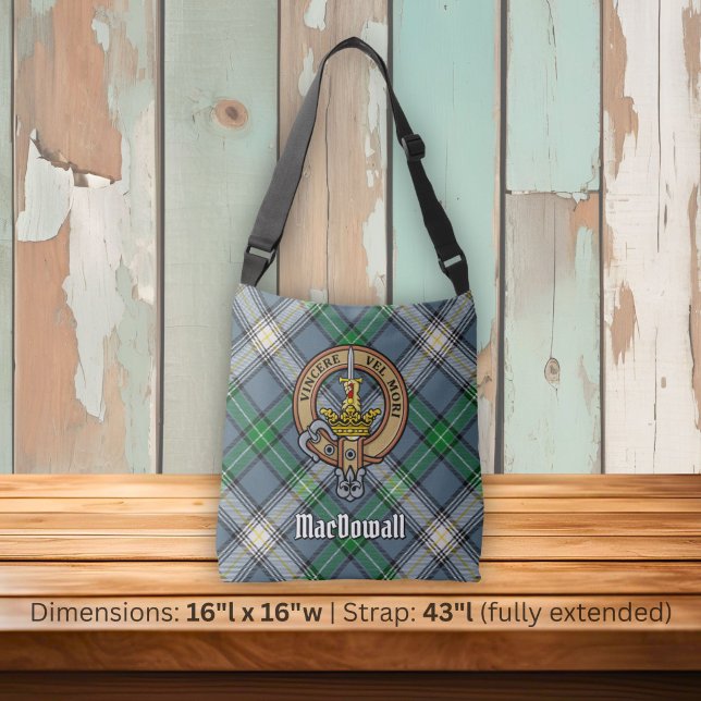 Bolso Cruzado Crest de Clan MacDowall sobre tartán (Subido por el creador)