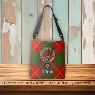 Bolso Cruzado Crest del Clan Cameron sobre tartán