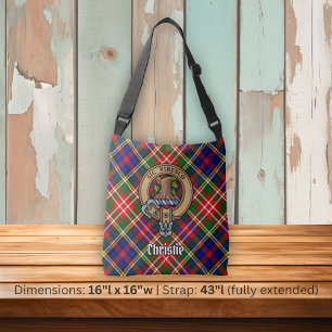 Bolso Cruzado Crest del Clan Christie sobre tartán