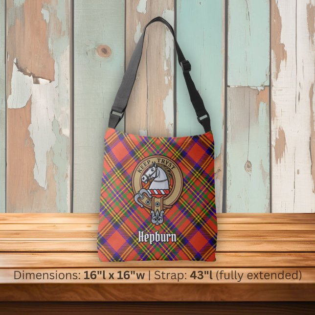 Bolso Cruzado Crest del clan Hepburn sobre tartán (Subido por el creador)