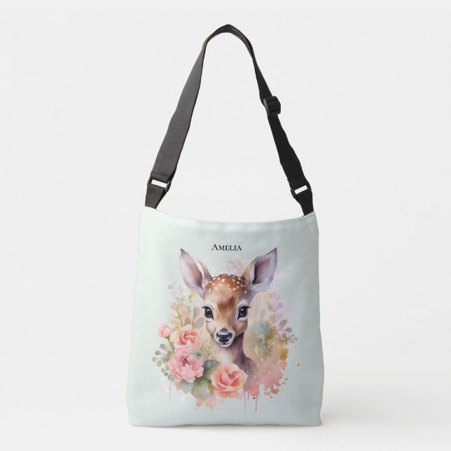 Bolso Cruzado Cría De Cerveza Rodeada De Rosas (Anverso)
