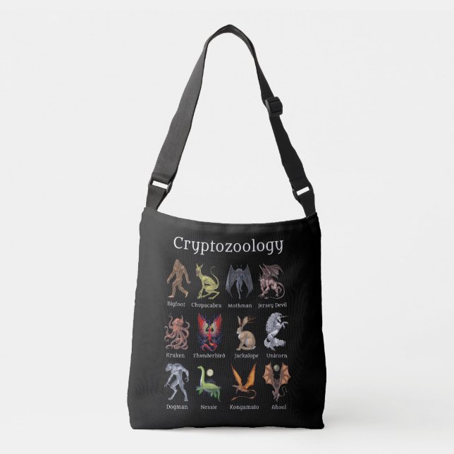 Bolso Cruzado Criaturas criptozoológicas (Anverso)