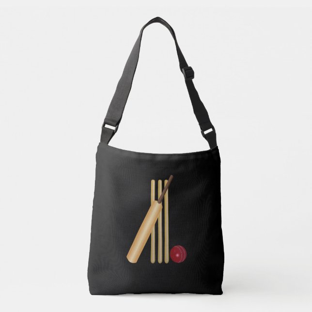 Bolso Cruzado Cricket - Wicket, Bat y Ball (Anverso)