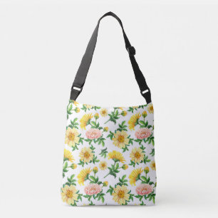 Bolso Cruzado Crisantemo acuarela: diseño floral sin foco