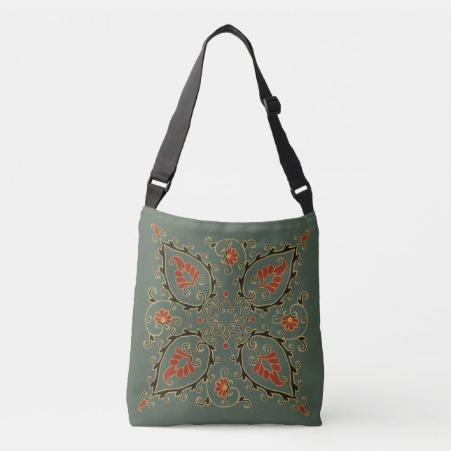 Bolso Cruzado Crossbody Bag with Uzbek Design (Anverso)