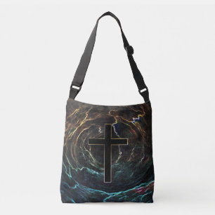 BOLSO CRUZADO CRUZ NEGRA CON LUZ SUPERIOR BRILLANTE