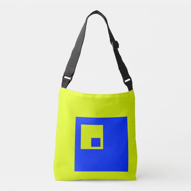 Bolso Cruzado Cuadrados amarillo y azul (Anverso)