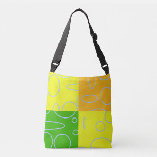 Bolso Cruzado Cuadrados de círculos azules claros