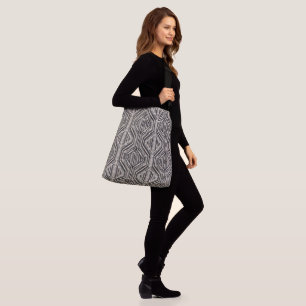 Bolso Cruzado Cuadrados y diamantes de rayas modernas de Trellis