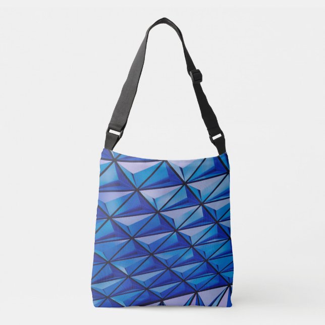 Bolso Cruzado cuadrícula de ángulo azul (Anverso)