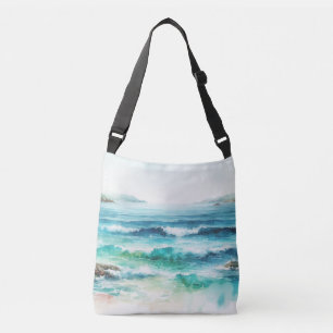 Bolso Cruzado Cuadros acuáticos de Ocean Waves Beach