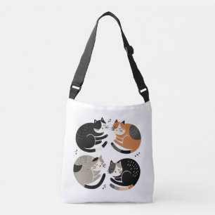Bolso Cruzado Cuatro gatos durmiendo en un círculo - purgando ri