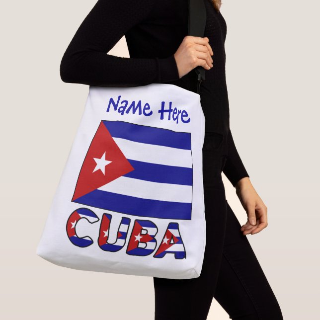 Bolso Cruzado Cuba Bandera azul oscura cubana personalizada (Detalle)